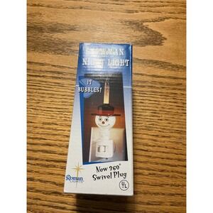 Special Roman Lights Snowman Night Light Bubbles 360 Swivel Plug UL Listed works